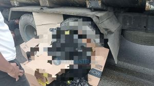 Pengendara Sepeda Motor Ojol Tewas Terlindas Truk Pengangkut CPO Di Jalan Sisimangaraja Tepatnya Di Depan United Tractor